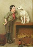 John George Brown His favorite pet china oil painting artist